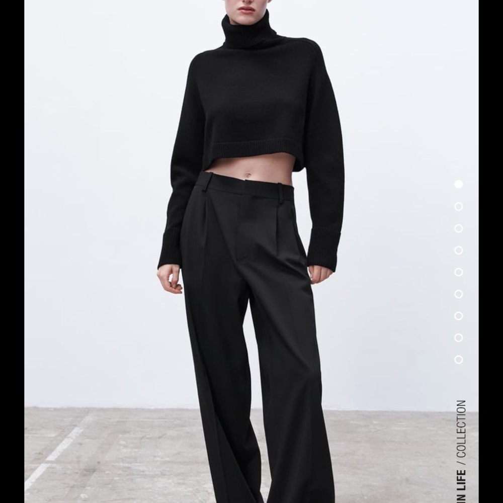 ⬇️Zara Black Cropped Turtleneck
